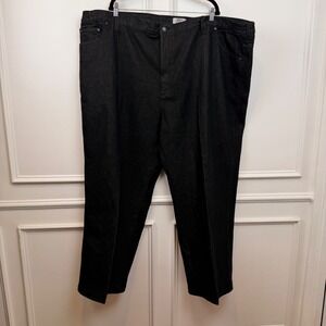 Liberty Blues Mens Black Wide Leg Side Elastic Denim Jeans 54 x 38 Big & Tall
